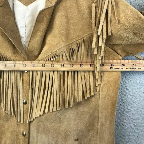 Vintage Dawn Fashions Suede Leather Fringe Jacket 60’s Hippy Size M - Picture 14 of 15